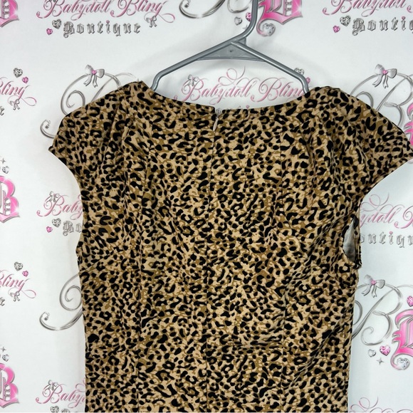 Calvin Klein dress animal print tshirt style Brown Leopard Mini Dress - Picture 8 of 10